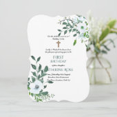 Catholique 1er anniversaire Invitation aquarelle F (Debout devant)