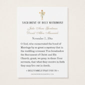 Catholique Anneaux Mariage Carte Sainte (Dos)