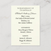 Catholique Baby Boy Baptême Souvenir Carte Sainte (Dos)