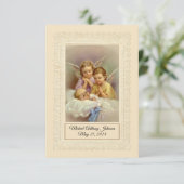 Catholique Baby Boy Baptismal Souvenir Carte Saint (Debout devant)