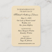 Catholique Baby Boy Baptismal Souvenir Carte Saint (Dos)