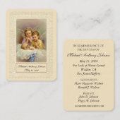 Catholique Baby Boy Baptismal Souvenir Carte Saint (Devant / Derrière)