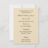 Catholique Baby Boy Baptismal Souvenir Carte Saint (Dos)