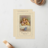 Catholique Baby Boy Baptismal Souvenir Carte Saint (Devant/Arrière en situation)