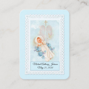 Catholique Baby Boy Baptismal Souvenir Carte Saint