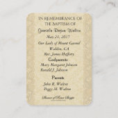 Catholique Baby Girl Baptismal Remembrasser Carte  (Dos)