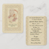 Catholique Baby Girl Baptismal Remembrasser Carte  (Devant / Derrière)