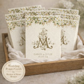 Catholique Blanc Floral Or Mariage Carte Sainte