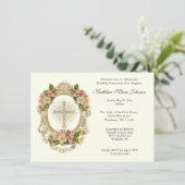 Catholique Croix première communion Invitations (Debout devant)