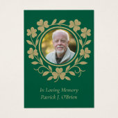 Catholique de prière funéraire Shamrocks irlandais (Devant)