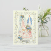 Catholique Faire-part de grossesse garçon ou fille (Debout devant)