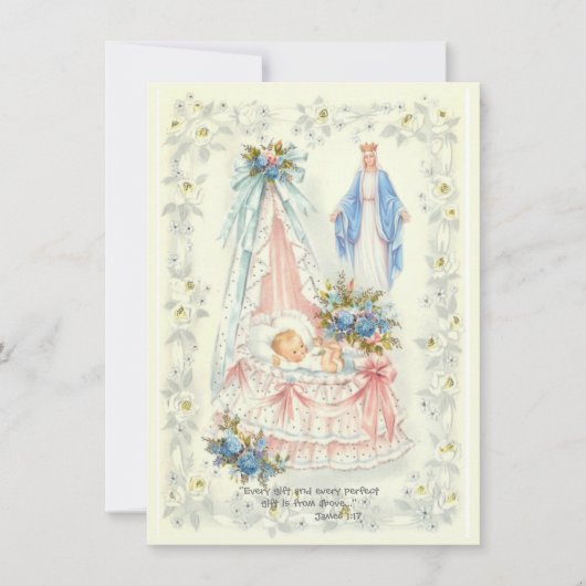 Catholique Faire-part de grossesse garçon ou fille (Devant)