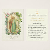 Catholique Floral Marie & Joseph Mariage Carte Sai (Devant & derrière)