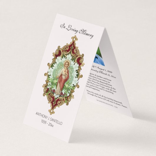 Catholique Funérailles Jésus Prière Carte Sainte (Devant)