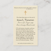 Catholique Funéraire Crucifix Carte Sainte (Dos)