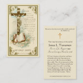 Catholique Funéraire Crucifix Carte Sainte (Devant / Derrière)