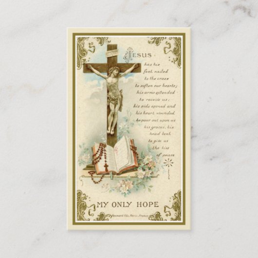 Catholique Funéraire Crucifix Carte Sainte (Devant)