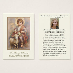 Catholique Jésus Bon Berger Carte de prière funéra