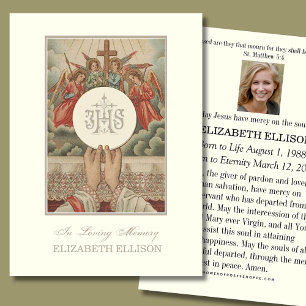 Catholique Jésus Eucharistie Ange carte de prière 