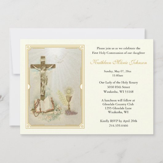 Catholique Jésus Première communion Invitations (Devant)