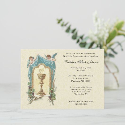 Catholique Jésus Première communion Invitations (Debout devant)