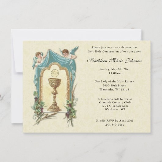 Catholique Jésus Première communion Invitations (Devant)