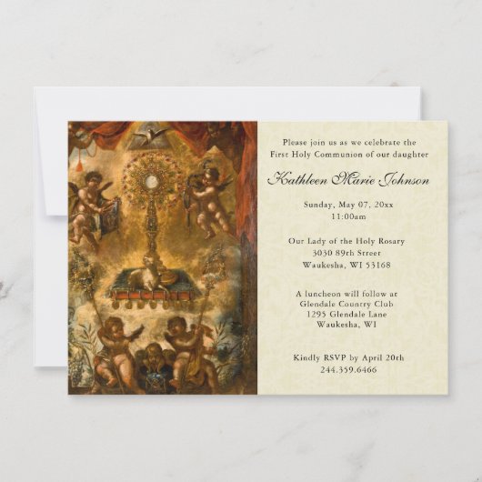 Catholique Jésus Première communion Invitations (Devant)