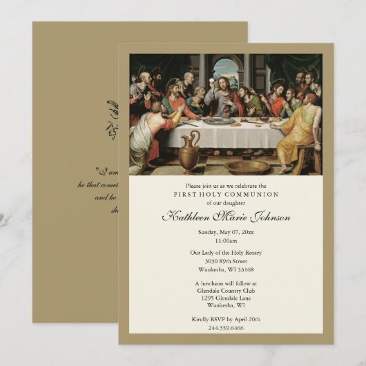 Catholique Jésus Première communion Invitations (Devant / Derrière)