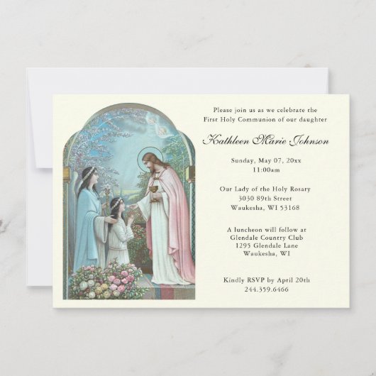 Catholique Jésus Première communion Invitations (Devant)