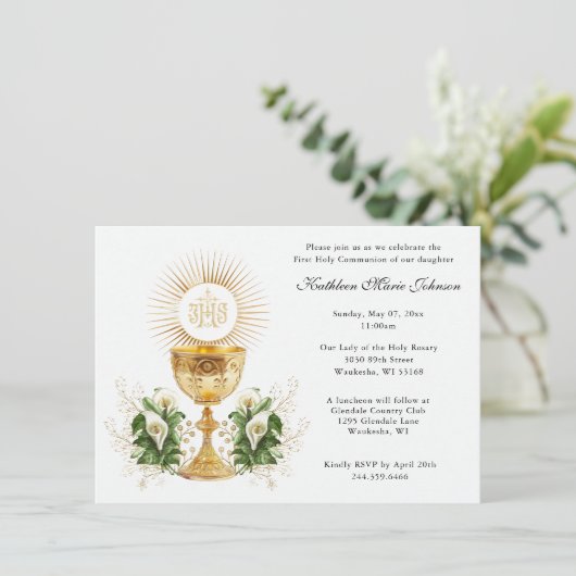Catholique Jésus Première communion Invitations fl (Debout devant)