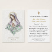 Catholique Marie lavande Florale Cartes de prières (Devant & derrière)