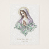 Catholique Marie lavande Florale Cartes de prières (Devant)