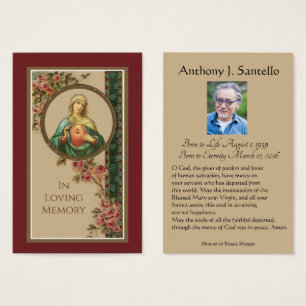 Catholique Marie - Prière commémorative Carte Sain