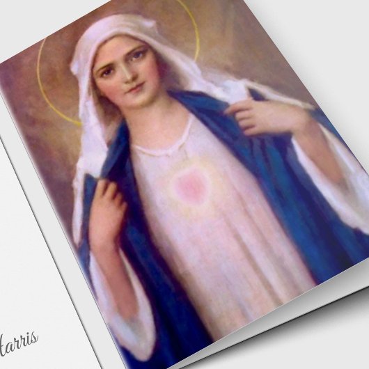 Catholique Mary carte de remerciements funéraire r