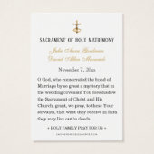 Catholique Mary Floral Mariage - Carte de prière (Dos)