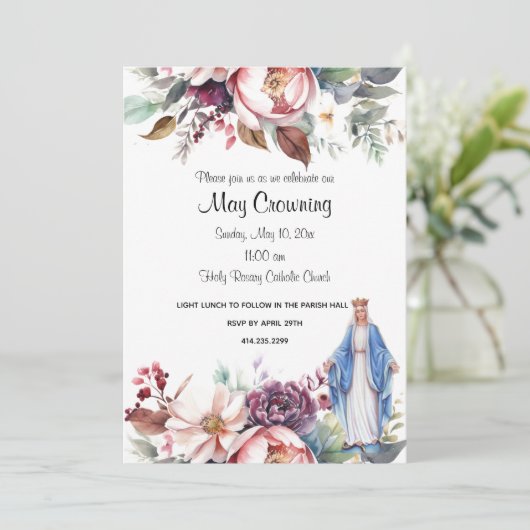Catholique May Crowning Invitations (Debout devant)