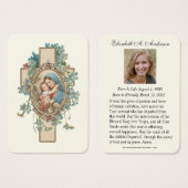 Catholique Mémorial Marie Jésus Cartes de prière (Devant & derrière)