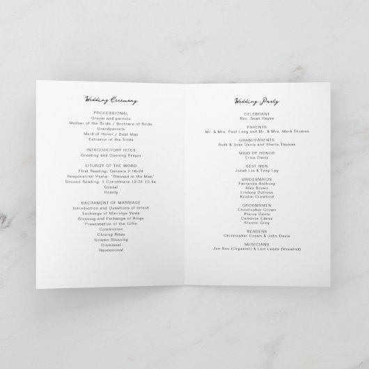 Catholique moderne Programme de Masse Mariage Livr (Intérieur)