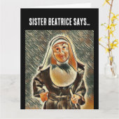 CATHOLIQUE NUN CARTE DE GRÂCE À L'ANNIVERSAIRE FUN (Fleur jaune)
