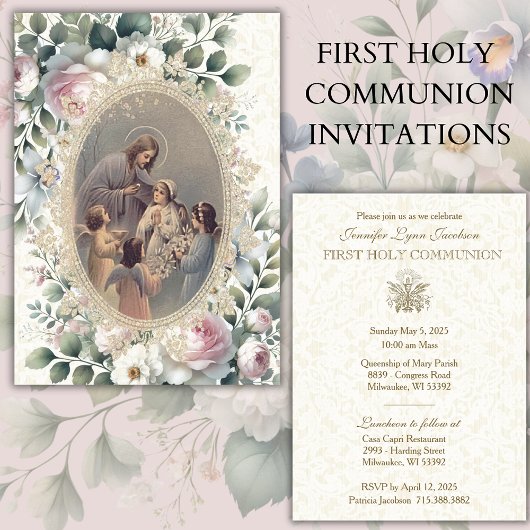 Catholique Première Communion Invitation