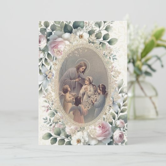 Catholique Première Communion Invitation (Debout devant)