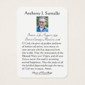 Catholique Saint Joseph Prière Carte Sainte (Dos)