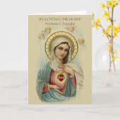 Catholique Vierge Marie Funérailles Carte de prièr (Fleur jaune)