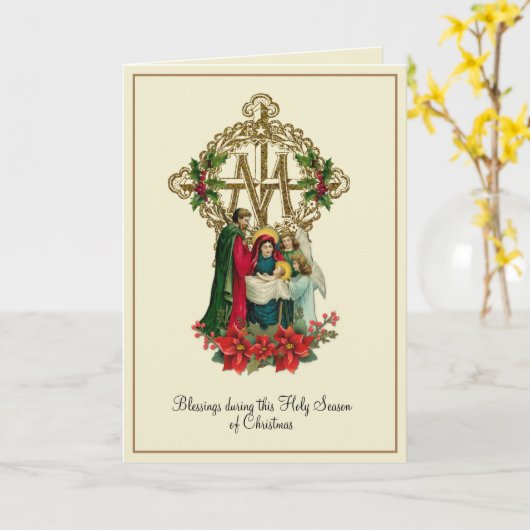 Catholique Vierge Marie Jésus Carte Florale (Fleur jaune)