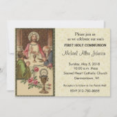 Catholique Vintage Première Communion Invitations (Devant)
