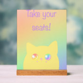 Caticorn acrylic sign for birthday party (Neutre)