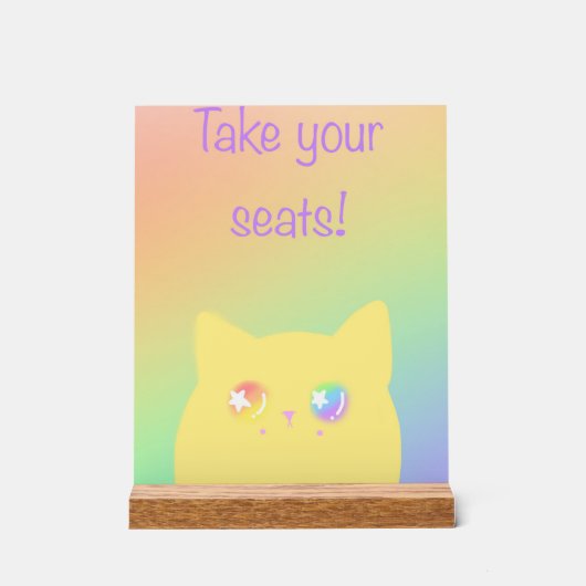 Caticorn acrylic sign for birthday party (Recto)