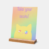 Caticorn acrylic sign for birthday party (Angle)