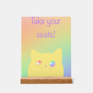 Caticorn acrylic sign for birthday party acryl bord