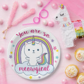 Caticorn | Assiette en carton | Blanche (Fête)